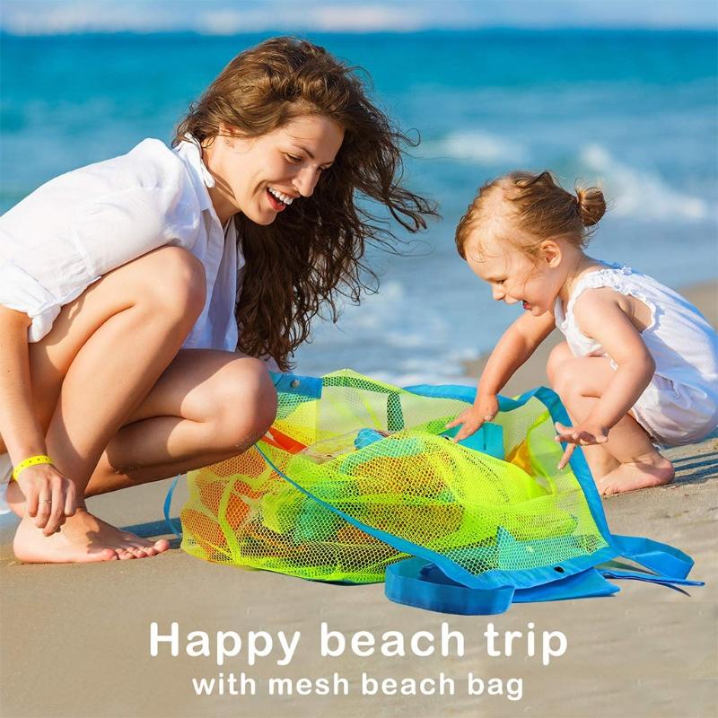 Large Size Net Bag Tote for Sand Toys Beach for Kids Collecting Shells Beach Mesh Children Sand Pool Supplies