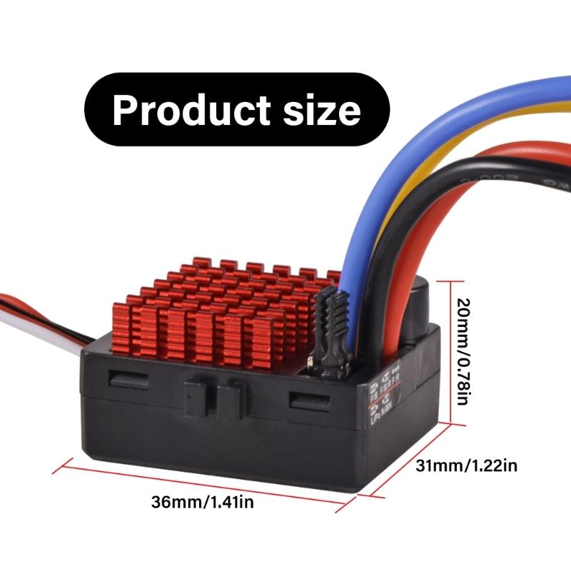 Waterproof 60A Brushed ESC For 1/10 Scale Crawlers Car With RTRs Plugs Play And LiPos Compatibility