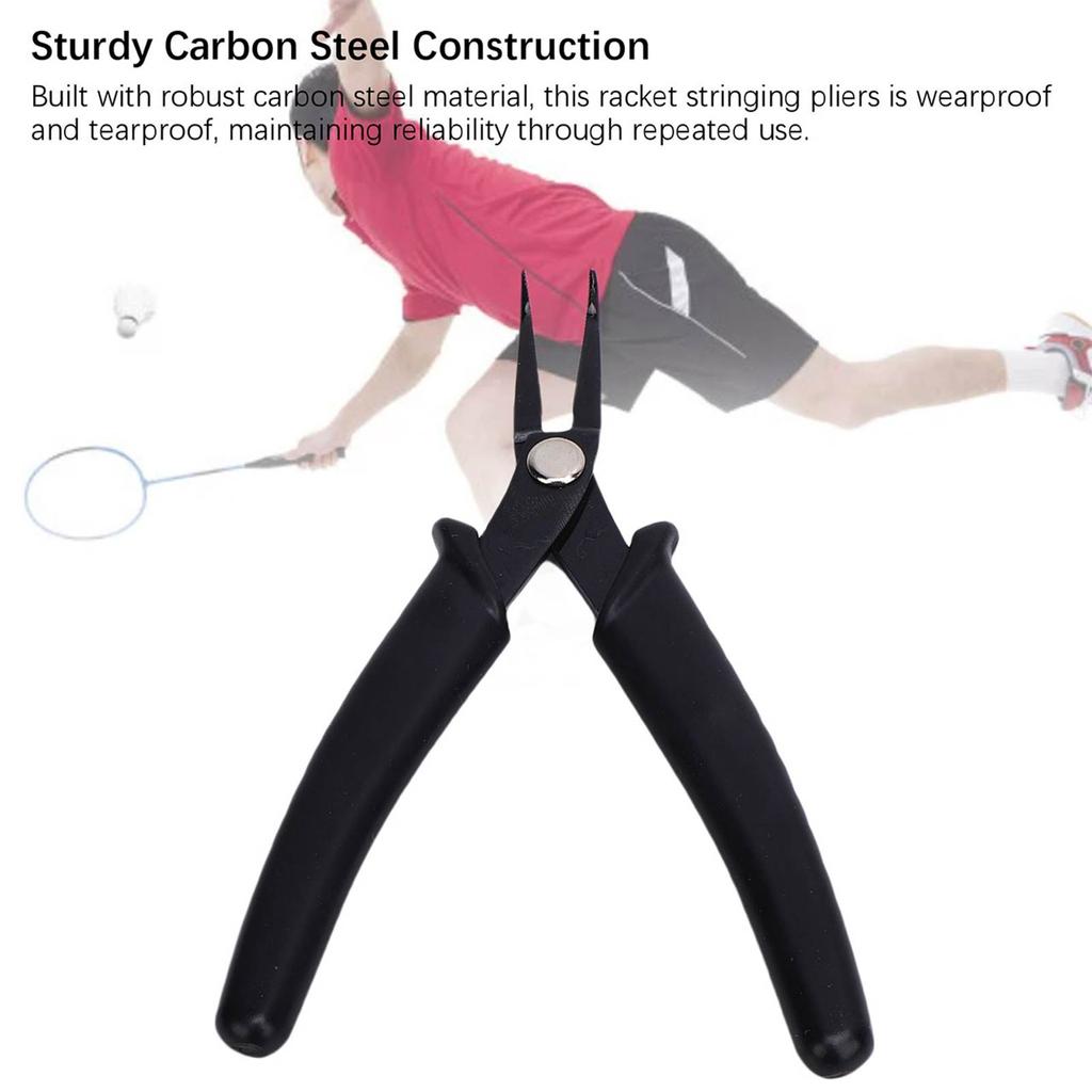 Tennis Schläger Besaitungswerkzeug 14cm Kohlenstoffstahl Gebogene Nase Badmintonsaitenzange Ergonomischer Easy-Grip für Schmuckherstellung