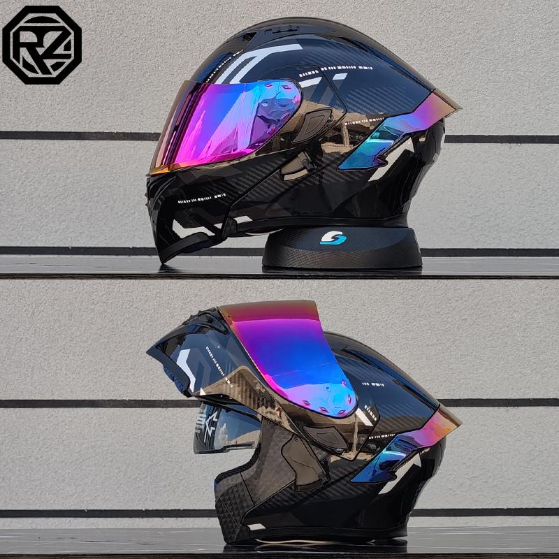 Motorradhelme Doppelvisier Modularer Klapphelm DOT-geprüft Integralhelm Motorrad-Rennhelm Klapphelm für Motorrad