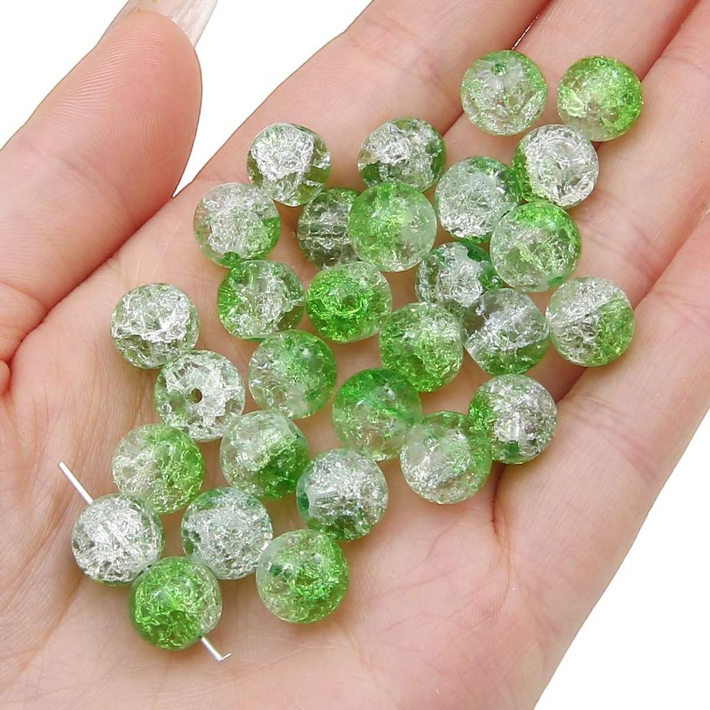 8-14mm Whtie and Random Mixed Crackle Acrylic Beads Spacer Ball Beads for DIY Bracelet Fashion