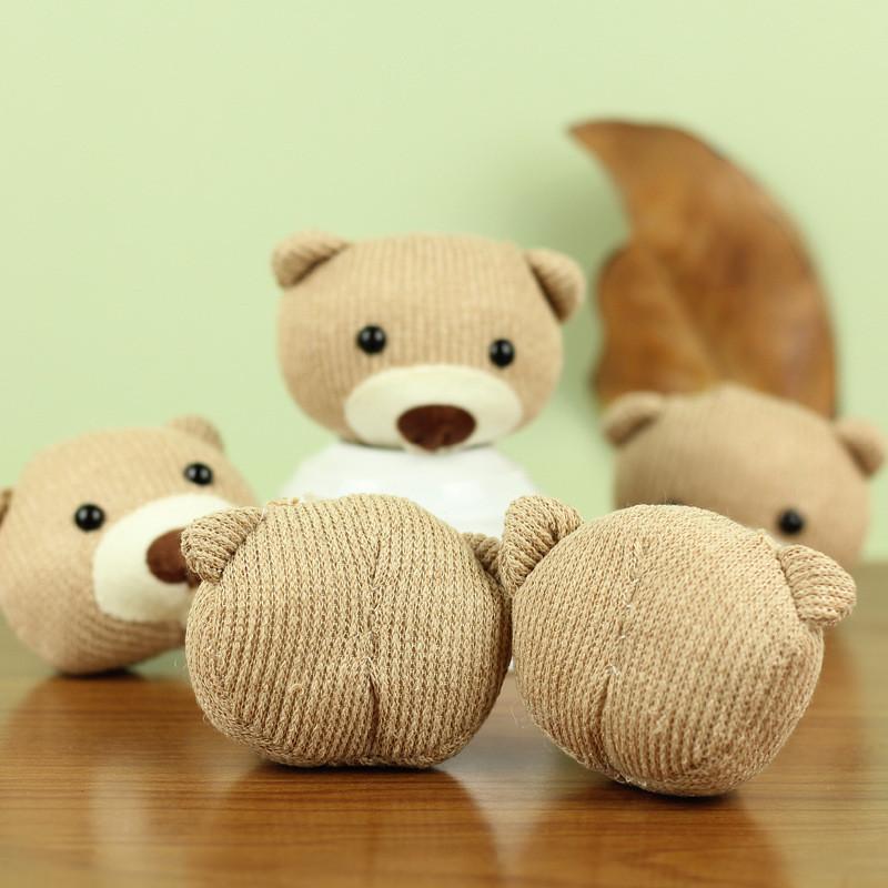 Adorable Teddy Bear Head Plush Toy Accessory Soft Short Plush Pp Cotton Stuffed