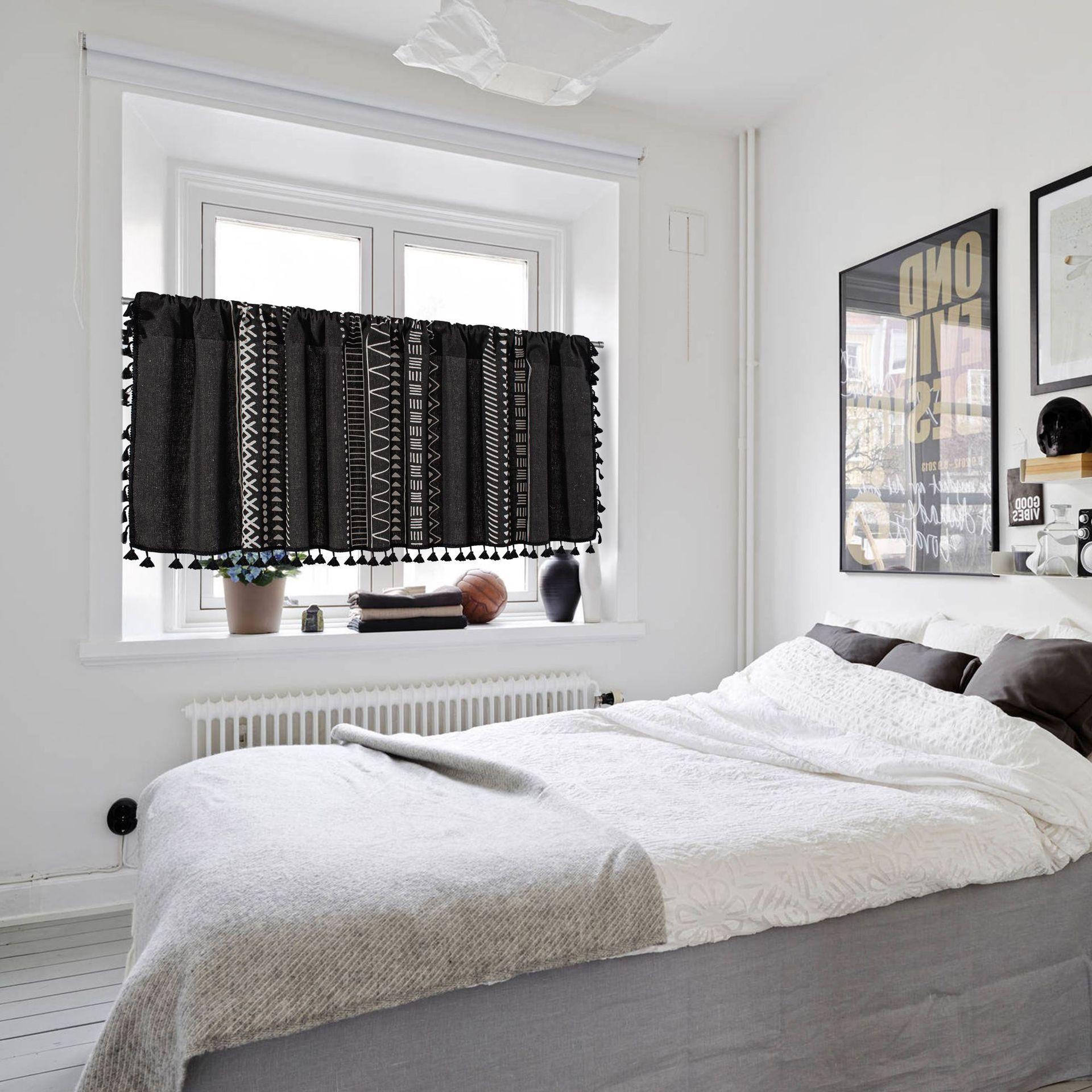 

Короткі штори Порожнисті мереживні напіввіконні штори для спальні, приватні штори для вікон, теплі штори для ванної кімнати, кухонні штори 150*45cm