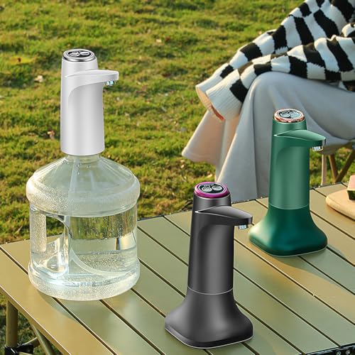 Automatische elektrische Wasserpumpe Spender, Wiederaufladbar, Universal, Geräuschlos, mit Schalter und USB-Kabel, für Zuhause, Büro und Outdoor-Nutzung, Weiß, Com