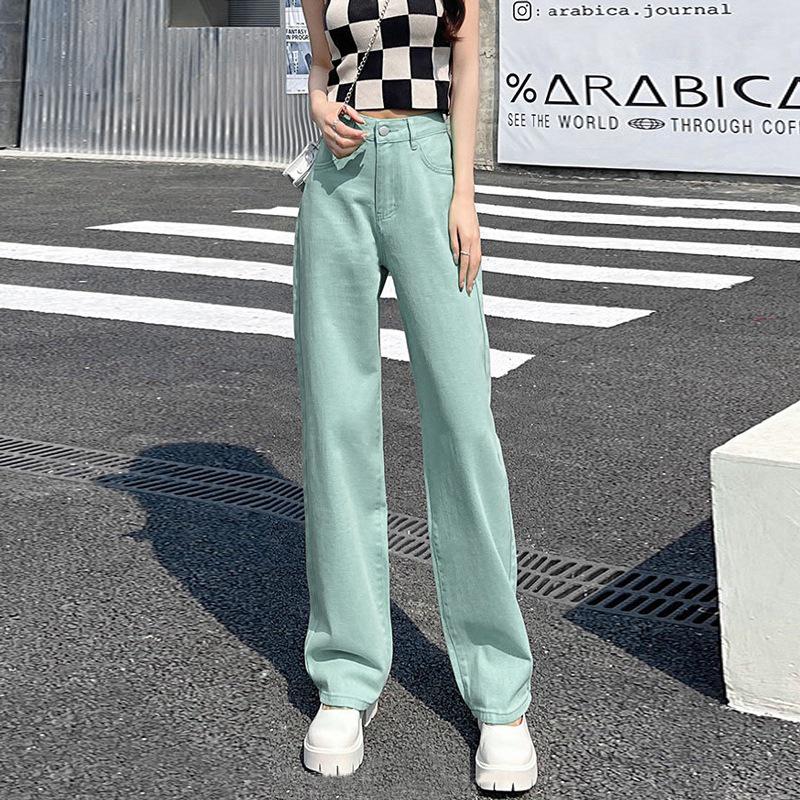 

Korean High-Waist Loose Straight-Leg Jeans for Women - Summer/Autumn 2022 Small
