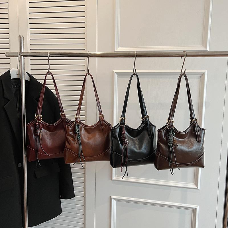 Niche retro bag women's new popular trendy versatile shoulder underarm bag portable bucket bag