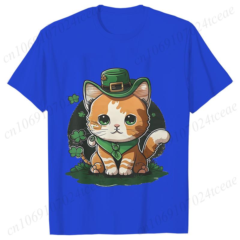 New Summer Tshirts St Patricks Day Irish Cat Happy St Patricks Fashion Womens Oversized TShirt Casual Womens Clothing Tops