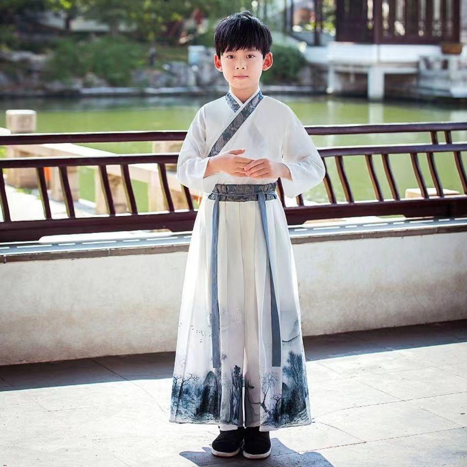 Costume Hanfu Dinastia Song per Bambini - Abito da Esibizione per Bambini Studente/Poeta