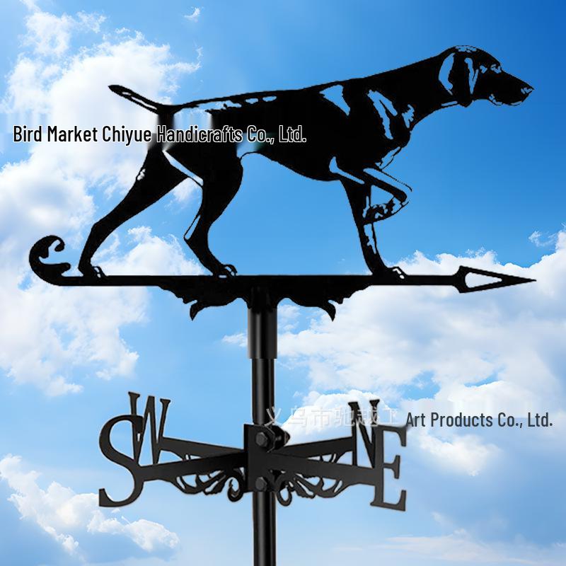 Weather Vane Ornament: Outdoor Wrought Iron Spray-Painted Roof Decoration Metal Craft