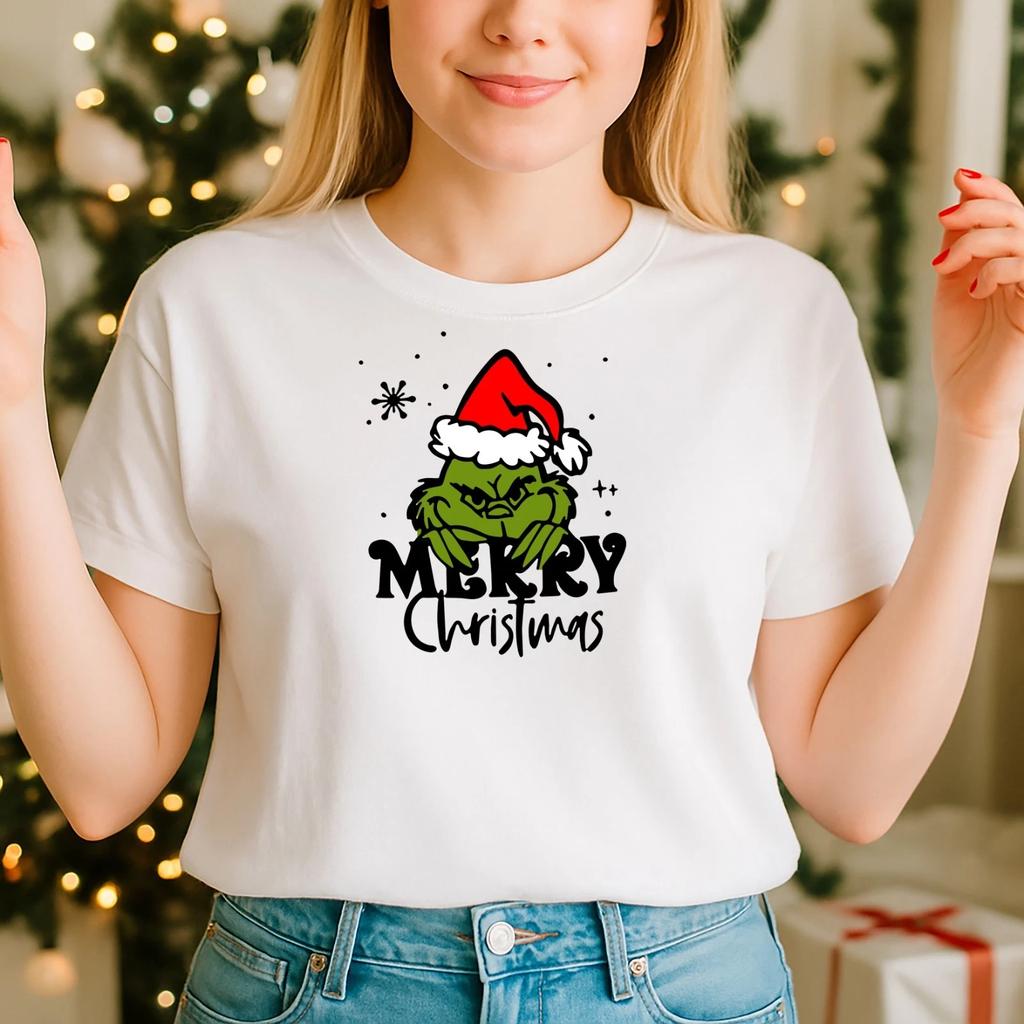 2025 Christmas unisex tshirt,Night before Christmas Top ,Grinch Santa claus(CH)