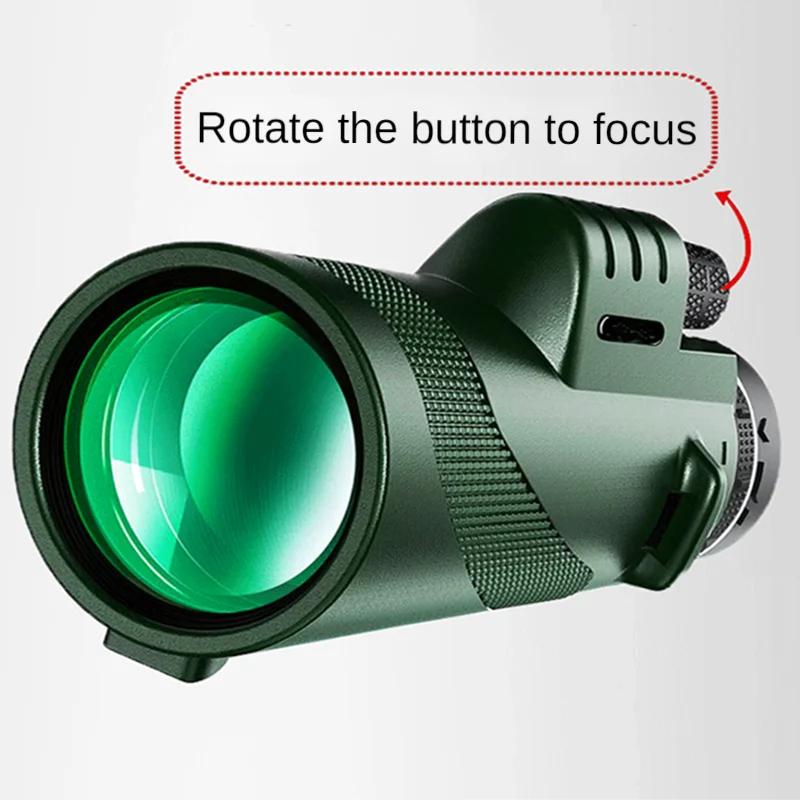 80X100 Hd Monocular Telescope Long Range Zoom Bak4 Prism Telescope with/without Tripod Phone Clip Hunting Outdoor Camping