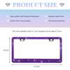 Bling License Plate Frame, Sparkly Rhinestone Car Tag Cover with Glittery Screw Caps, Stainless Steel Handcrafted Crystal Licence Plate Holder for