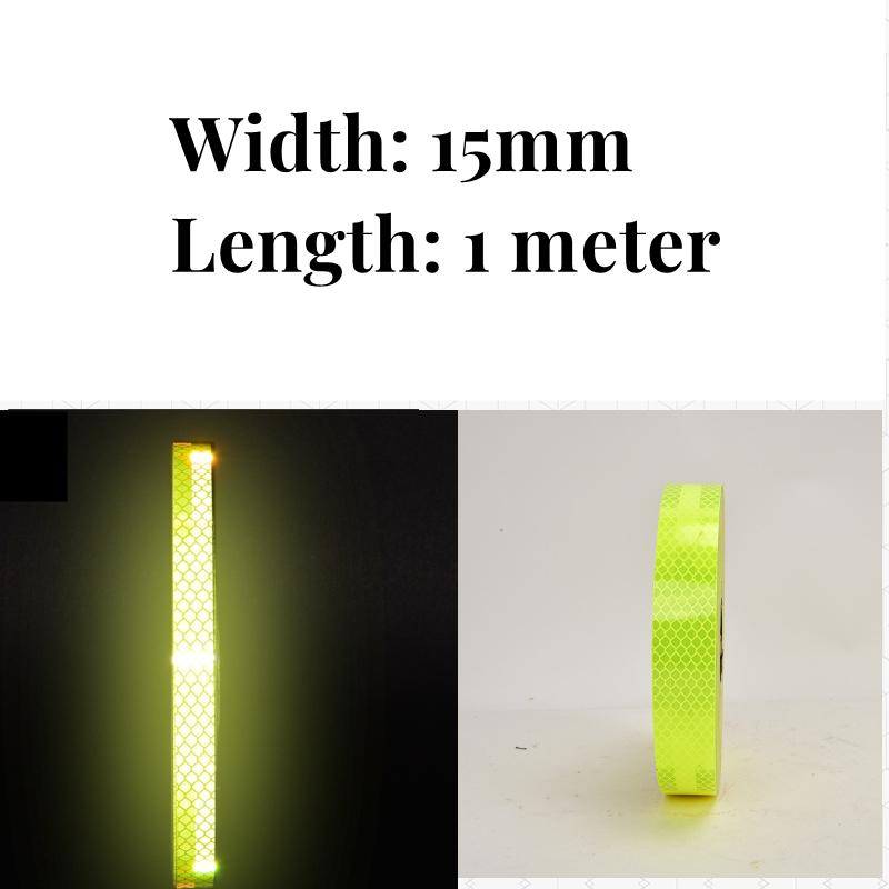 15 mm/30 mm DIY reflekterende klistremerker for biler, motorsykler, elektriske sykler, hjelmer, refleksremser Sikkerhetsadvarsel felgdekaltape