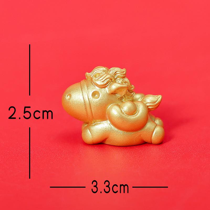 Микро-ландшафт Новогодний Зодиак Золотая Лошадь Благоприятный Дом Автомобиль Рабочий стол Смола Ремесло Декоративные Маленькие Украшения Get rich soon