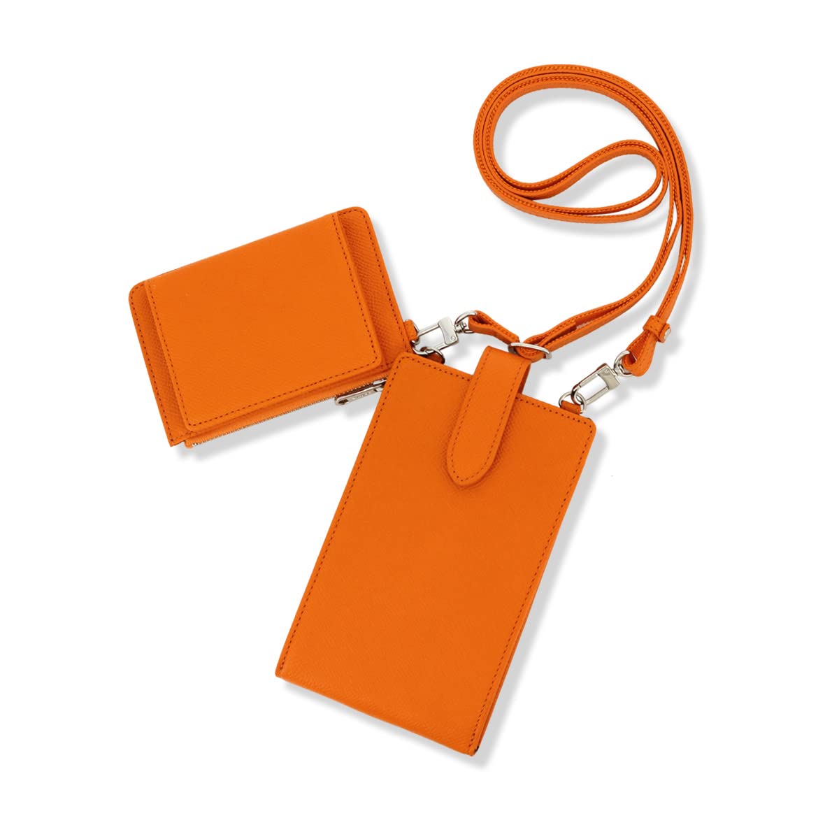 

Smartphone Shoulder Double Type Claudio SOX018 CLAUDIO Genderless Smartphone Pouch Genuine Leather Shoulder Bag Wallet Pochette Mini Pochette Orange помаранчевий