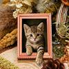 Whiteboards 3D Cats Magnets Decors with Framed Wood Design for Refrigerator Lockers Note and Home Office Accent Display