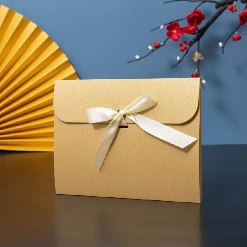 1Pc Silk Scarf Packaging Gift Wrapping Gift Box Practical Packaging Box Minimalist Envelope-style Pearlescent Paper Ribbon