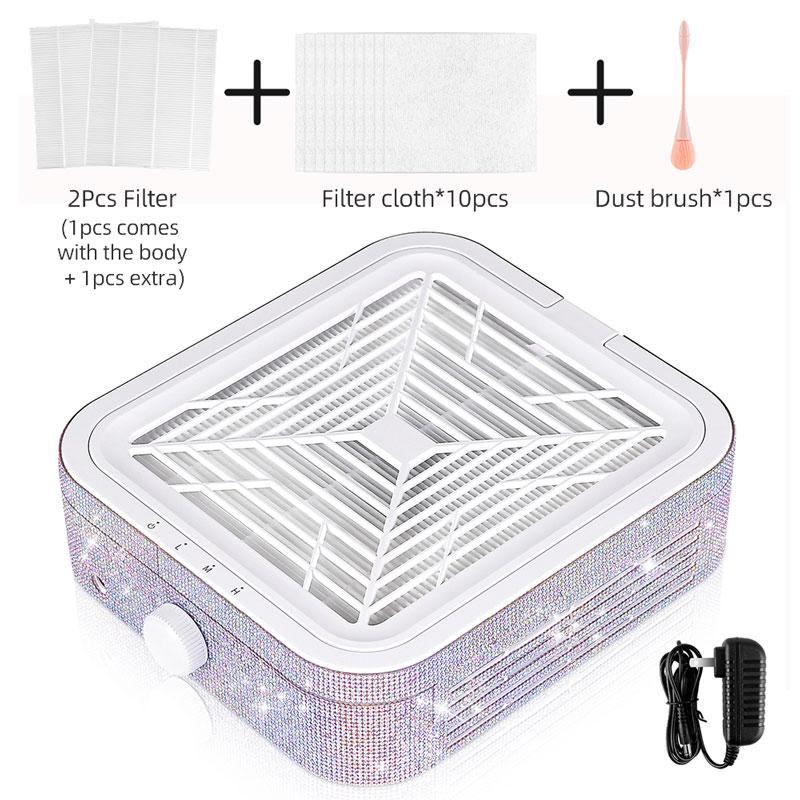 120w Brushless Turbo Nail Dust Collector Strong Suction Nail Vacuum Cleaner Speed Adjustable Nail Art Manicure Extractor Fan