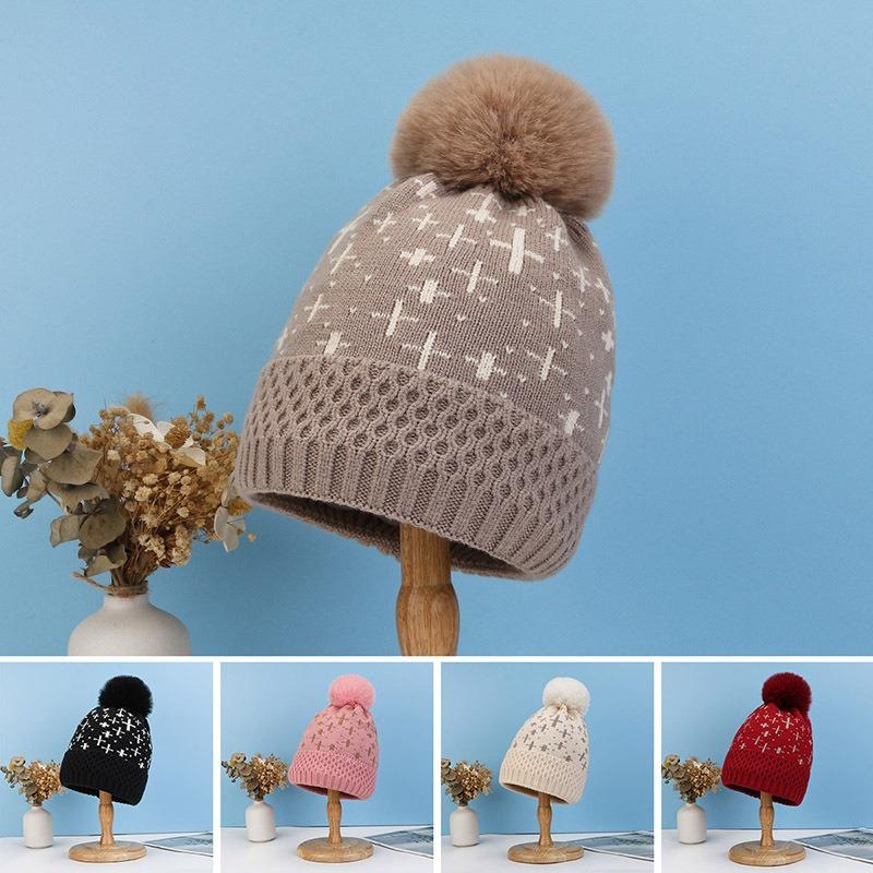 Women S Sweet Knit Hat Winter Warm Windproof Beanie Cap