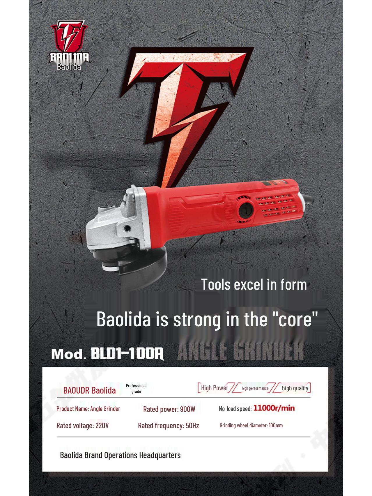 

Baolida BLD8-100A Angle Grinder - Item 07587