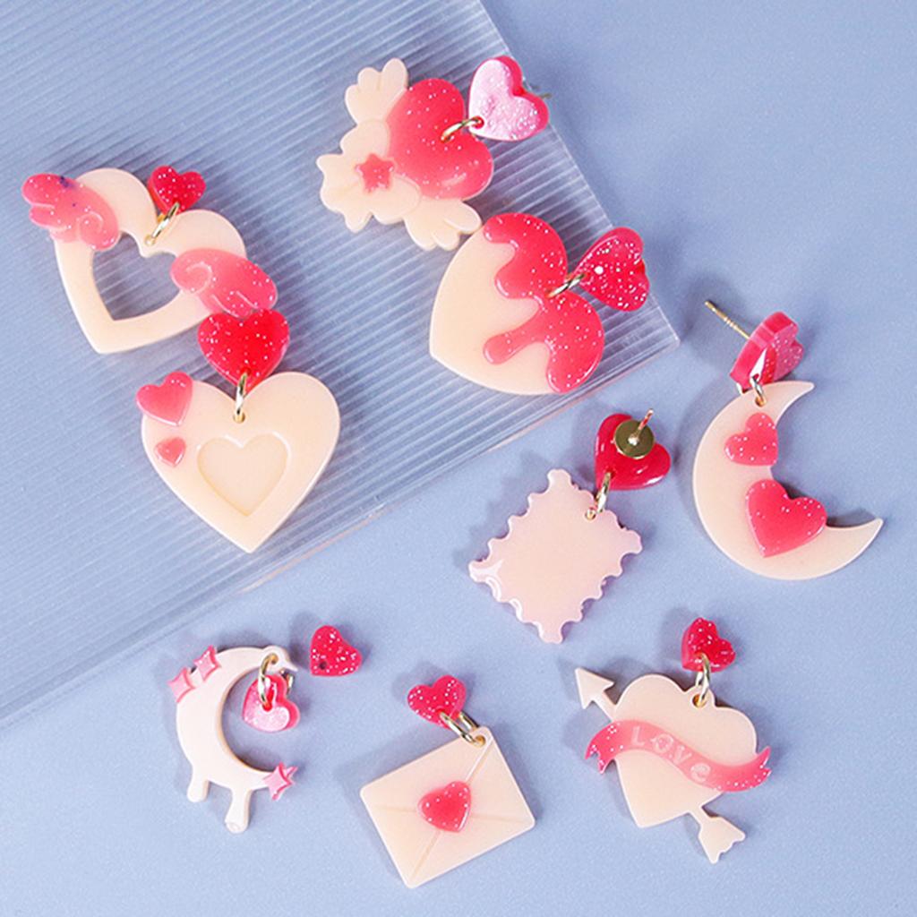 2pcs Heart Series Silicone Molds For Earrings Crafting Durable And Easy Release Ideal For Resin Jewelry Making