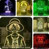 Piece One Luffy 3d Usb Night Light Remote Control Change Color 16 Colors Lamp