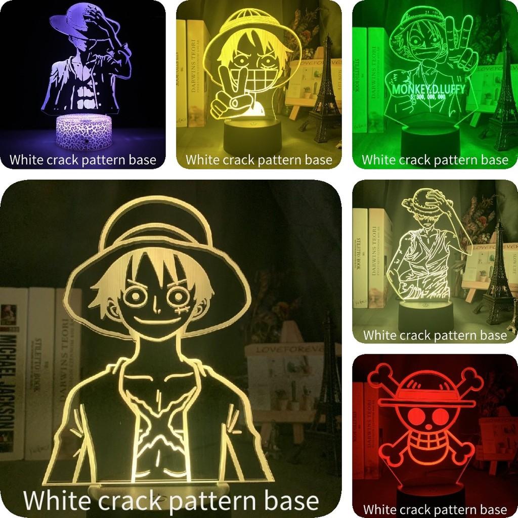 Luffy One Piece 3d Usb Night Light Remote Control Change Color 16 Lamp Colors