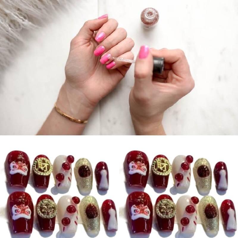 Handmade Nail Art Stickers In Short Stairs Style For Women Xs S M L