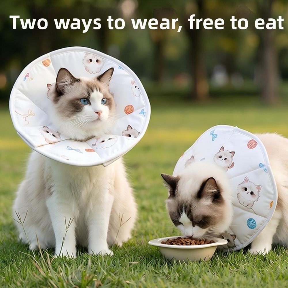 Adjustable Pet Elizabethan Collar Breathable Cat Recovery Collar Pet Cone Collar Cat Dog