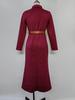 2025 Autumn/Winter Suede Plush Waist-Cinching Belted Shirt Dress
