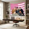 Santos Bravos Pink American Flag Tapestry, Boy Band Wall Hanging Decor For Bedroom Living Room Dorm, Perfect Gift For Fans