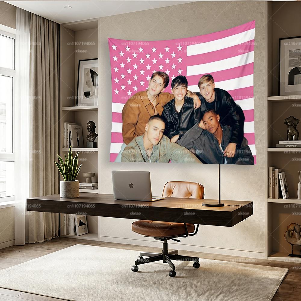Santos Bravos Pink American Flag Tapestry, Boy Band Wall Hanging Decor For Bedroom Living Room Dorm, Perfect Gift For Fans
