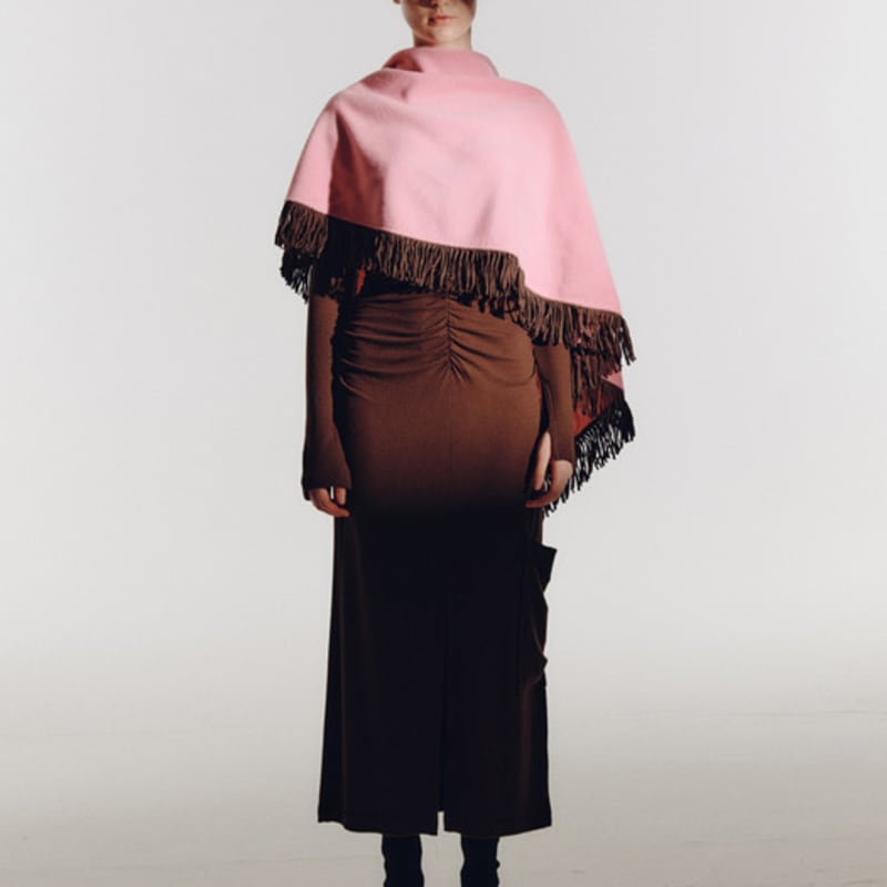 EcommaE FRINGE MUFFLER (PINK)