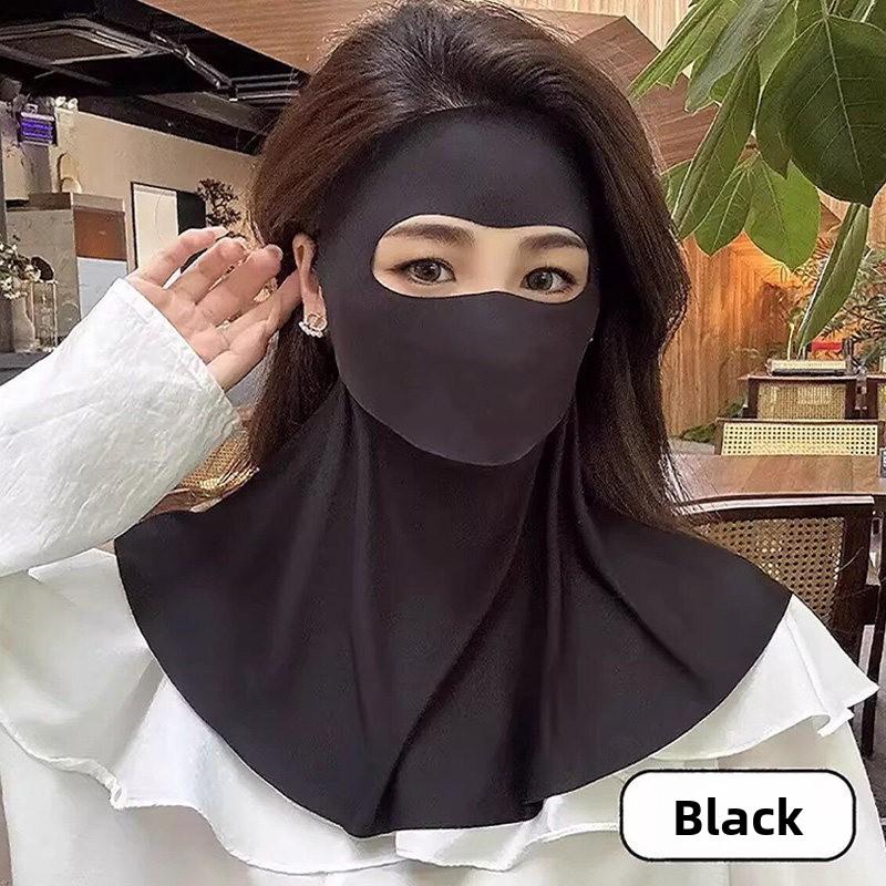 Waterproof Face Mask for Full Face Sun Protection, UV-blocking Women s High-end Outerwear, New Style, Summer Mask чёрный