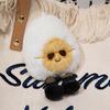 Happy Boiled Egg Stuffed Toy Fun Egg Stuffed Animal for Foodies Sports Fans Playful Expression Doll with Lanyard