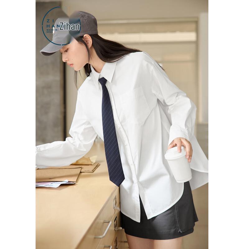 Zihan Women s Loose Fit Solid Long Sleeve Tie Shirt L