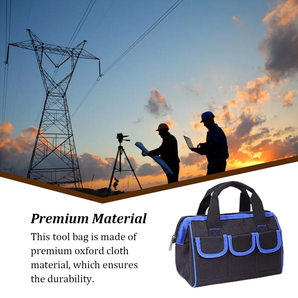 Tool Bag Oxford Working Supplies Professional Hardware Warp Thickened Bottom Inner Pockets Firm Structure Electrician Purse