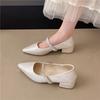 Fashion 2025 New Water Diamond High Heels Mary Jane Women's Single Shoes with Thin Heels and Pointed Shallow Mouth Women's Wedding Shoes