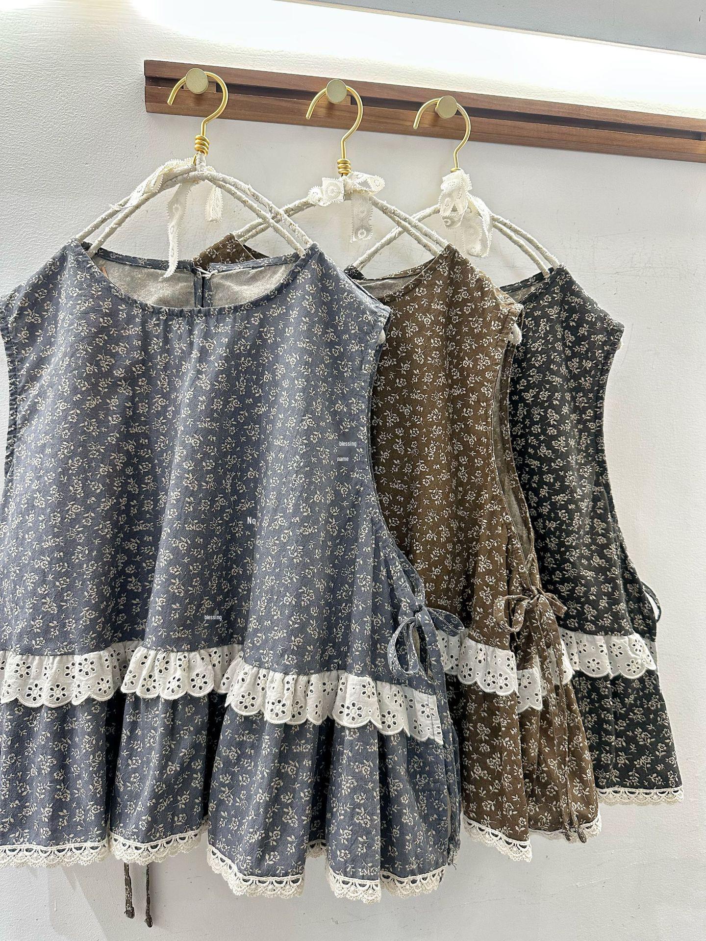 

2026 Spring Mori Girl Floral Cotton Linen Jacket & Skirt Set - Casual Women s Suit One Size