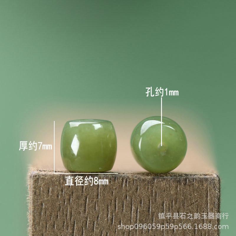 Hetian Jade Barrel Beads Bracelet, 8mm Vajra Bodhi, DIY Wenwan Accessories