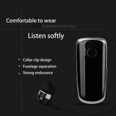 Wear Clip Wireless Earbud Cable Pulling One-touch Retraction Bluetooth-compatible 5.0 Hands-free Remind Vibration Lapel Clip Earphone Sports Supply