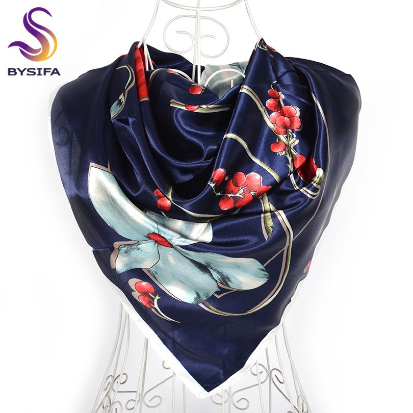 Fashion Brand Female Pink Scarf Hijab,Women Polyester Silk Scarf Printed,Flowers Design Satin Big Square Scarf/Shawl For Ladies