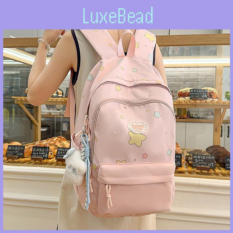 Star Lightweight Printed Casual Backpack With Nylon Material For Teens Use Daily