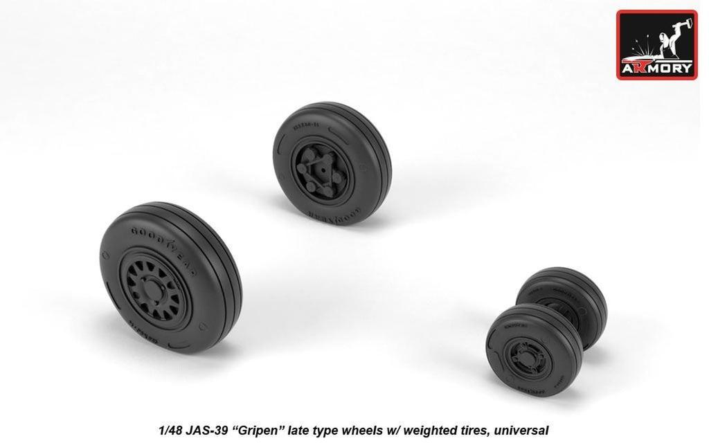 Armory Gripen Late Model Wheels Plastic Model Parts AMRAW48504 1/48 JAS-39 Weight-Deformable (Airplane)