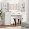 Set toeletta con luci LED e cassetti 3 pezzi Materiale a base di legno bianco