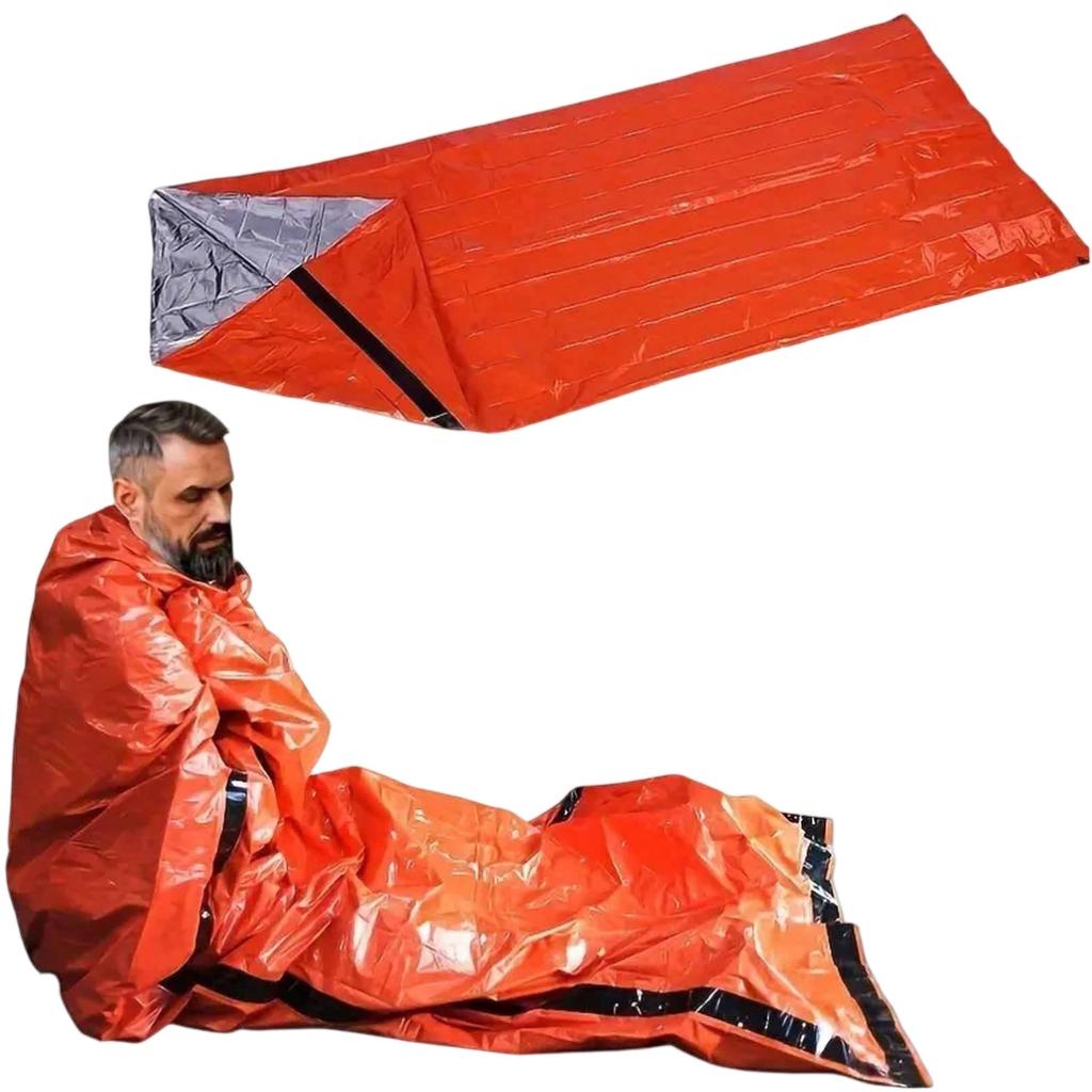 Emergency Camping Sleeping Bag–Outdoor Travel Heat-Insulating and Cold-Proof PE Blanket, Gear for Disaster Relief and Hiking