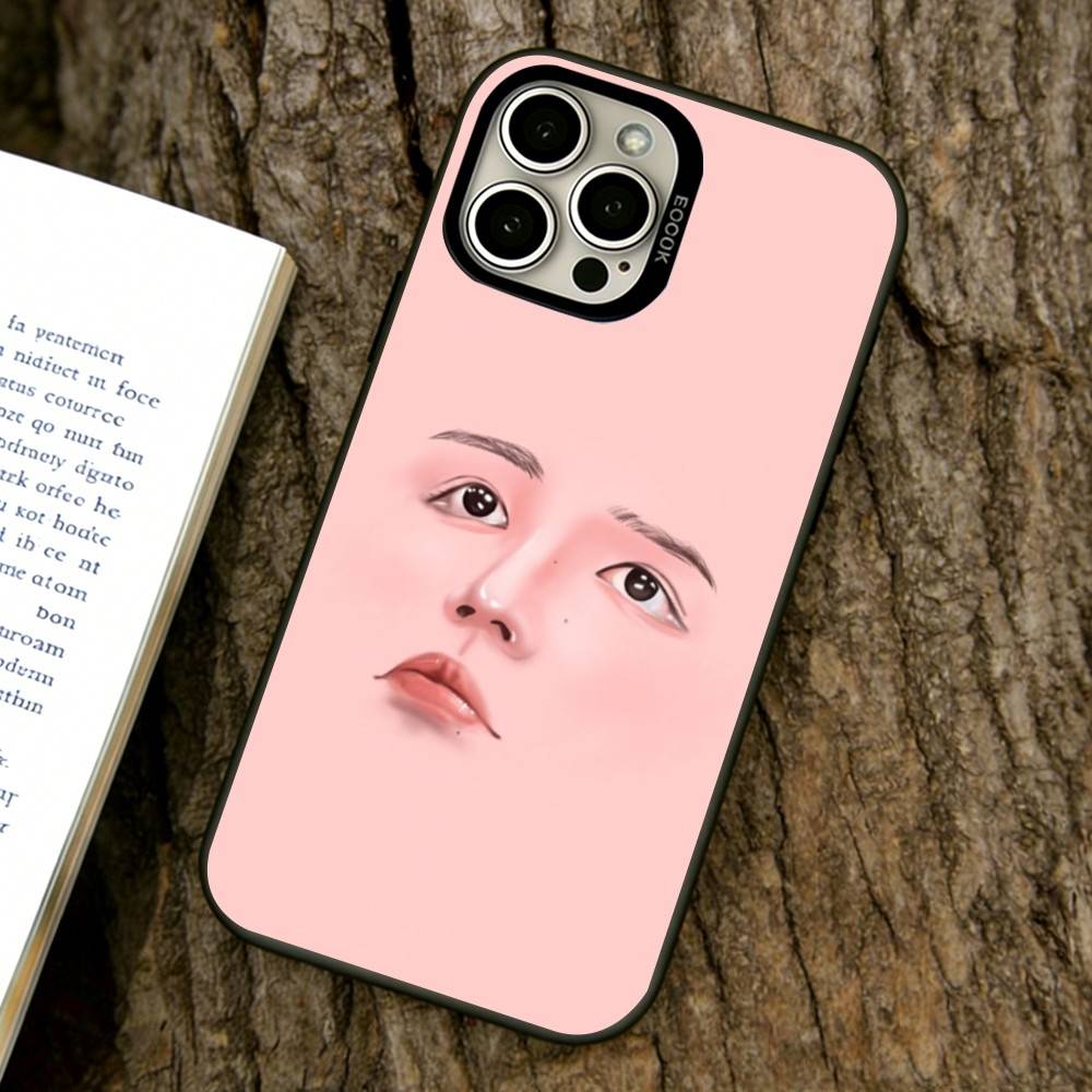 Abstract facial expression Phone Case For iPhone 17,16,15,14,13,12,11 Plus,Pro Max,XS,Colored Silver Plated Inside Cover
