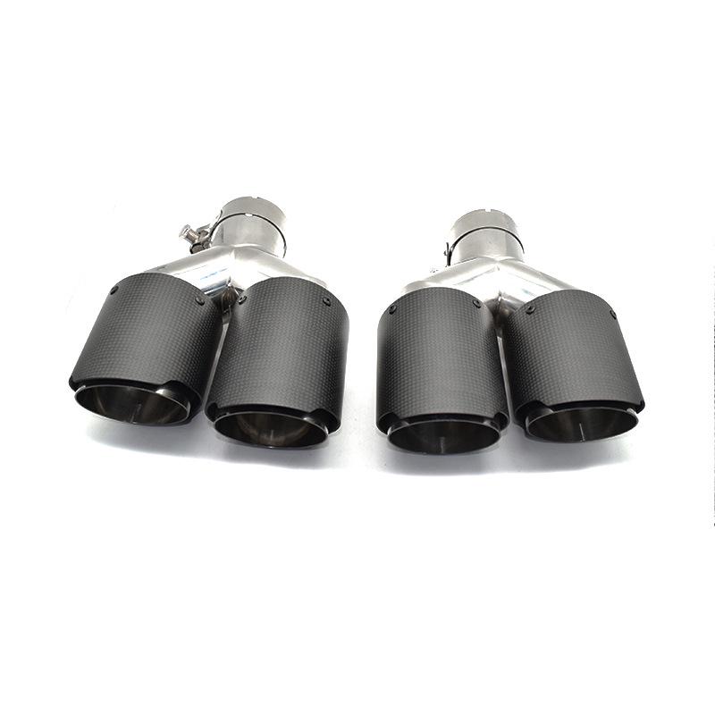 Carbon Fiber Scorpion AK Exhaust Tailpipes: Y-Type/R-Type, 1/2/4 Outlets, Red & Black Tips for Car Modification