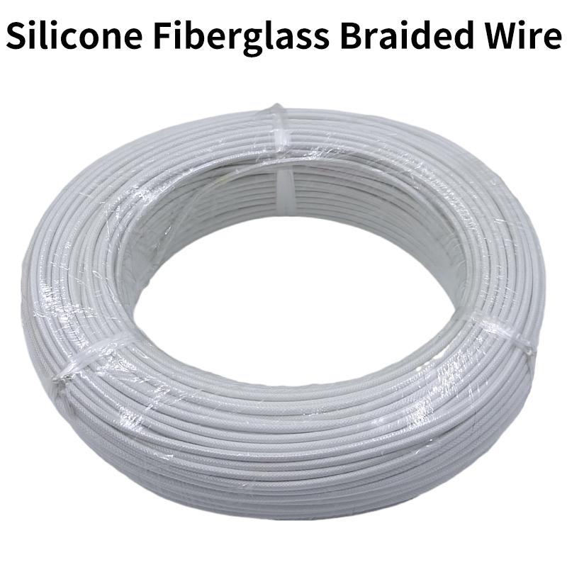 2M/5M High Temperature Resistant Silicone Wire 300°C Soft Copper Cable Fiberglass Braided Insulated Warm Floor Heat Element Line