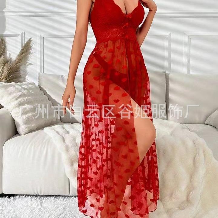Sexy pajamas lace dress perspective sex lingerie sex toys stage uniform